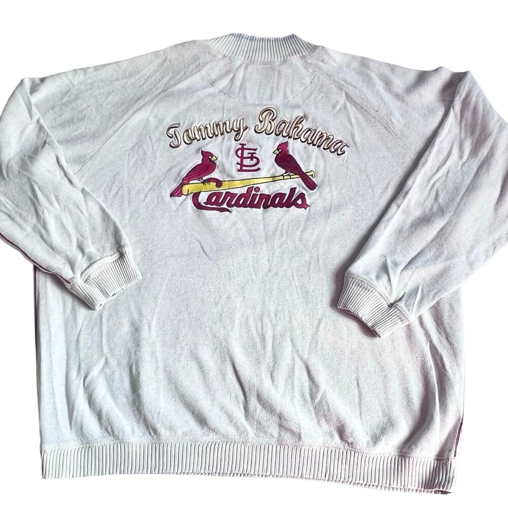 Tommy Bahama St. Louis Cardinals Sweater 2XT White MLB Baseball Pullover 2010